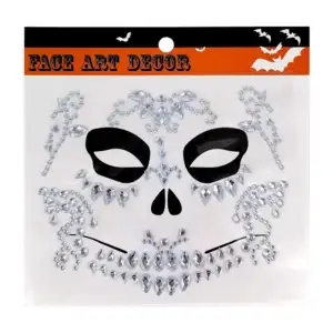 1pza Plantilla de pedrería adhesivas para maquillaje de catrina, vari…