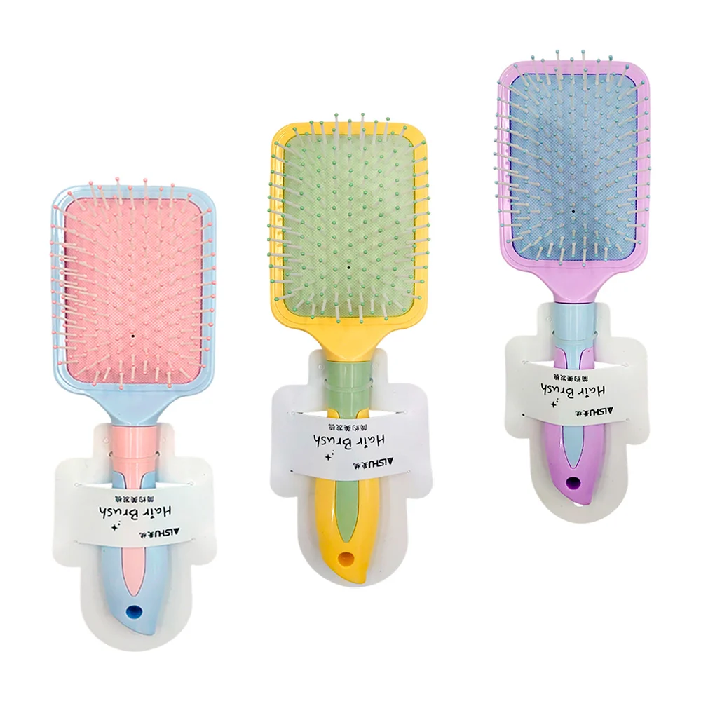 Cepillo grande para cabello, rectangular de plástico, variedad de colores / e92a / hair brush