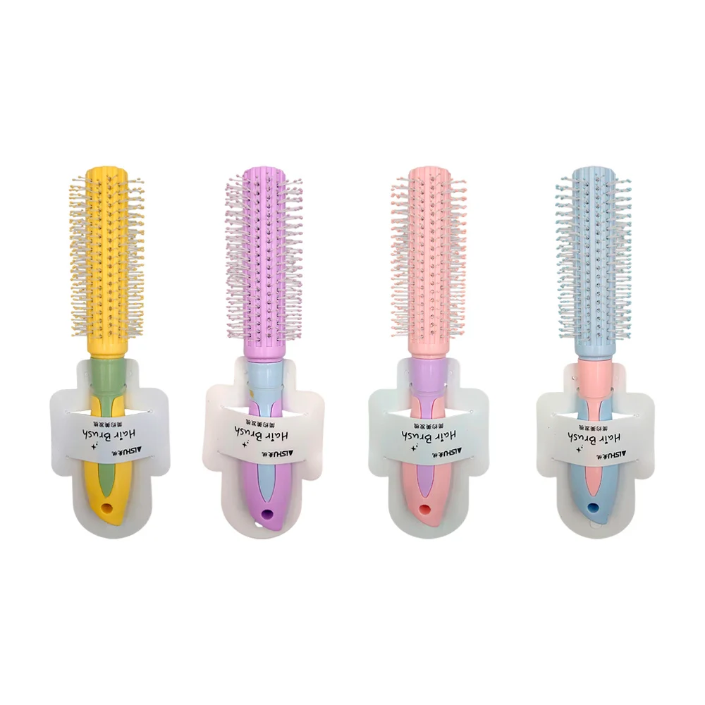 Cepillo cilíndrico de plástico para cabello, variedad de colores / hair brush / e94a / 917483