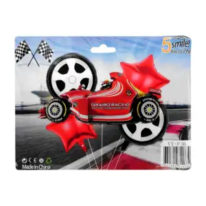 Set de 5 globos con temática de carros tipo formula 1, variedad de mo…