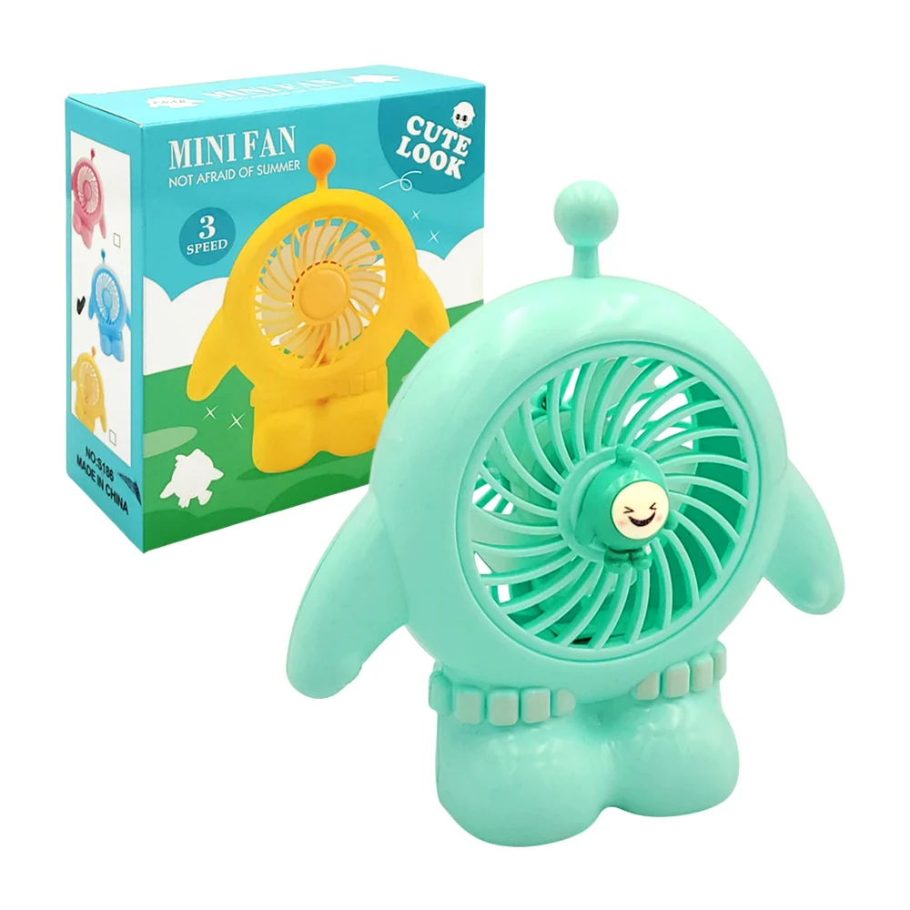 Ventilador pequeño en forma de monstruo recargable, con figura 3D decorativa, variedad de colores / h88a / s186