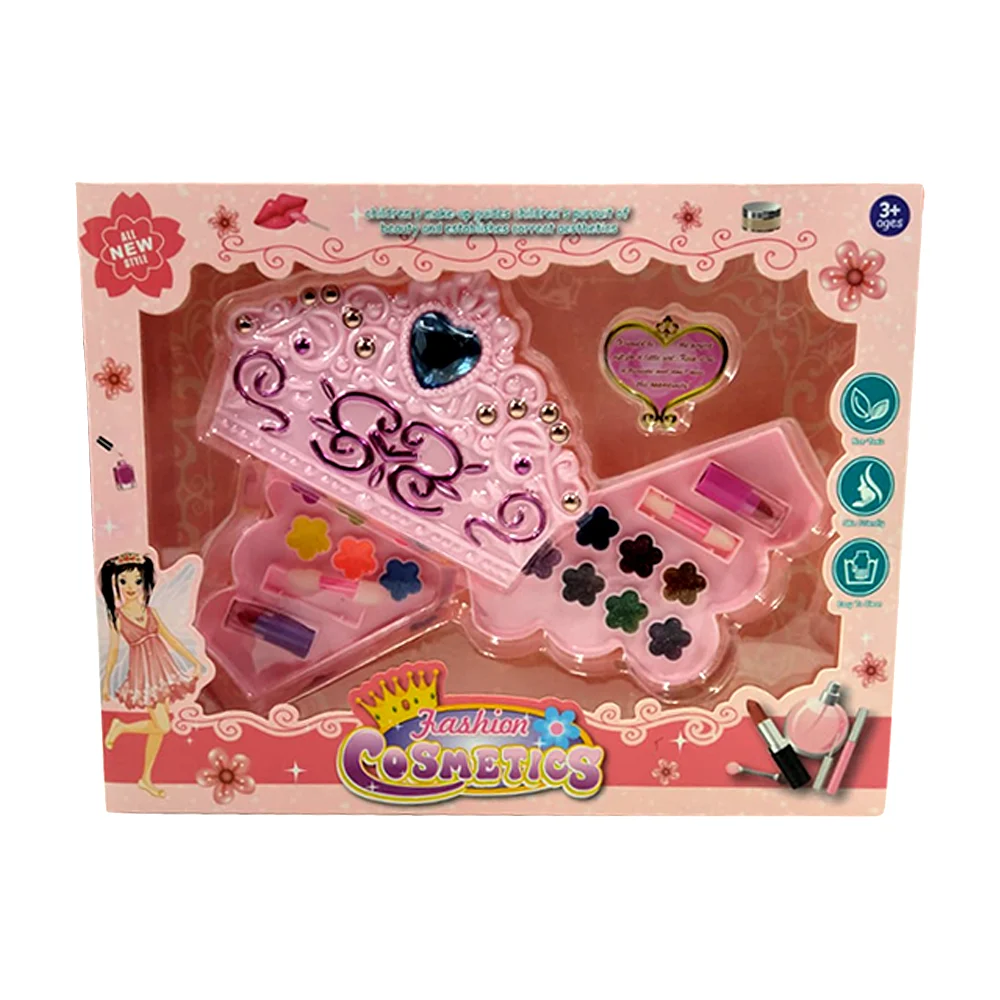 Set de maquillaje pinturitas para niña con accesorio de corona / fashion cosmetics