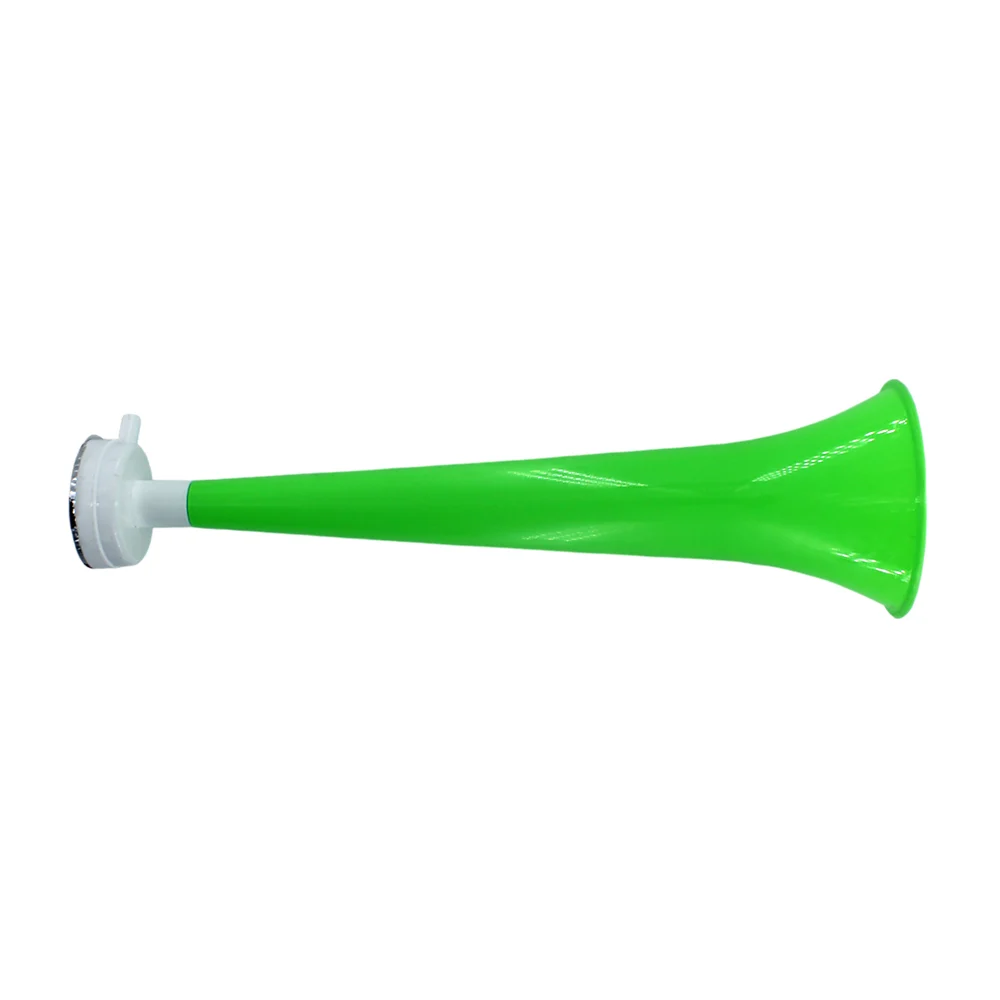 1pza Corneta trompeta de plástico con calcomanía de balón fútbol para estadio, variedad de colores / 28cm