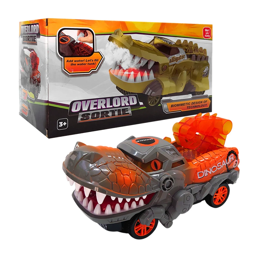 Carro tipo grúa con diseño de dinosaurio + spray efecto humo, variedad de modelos / overlord sortie / yy2324