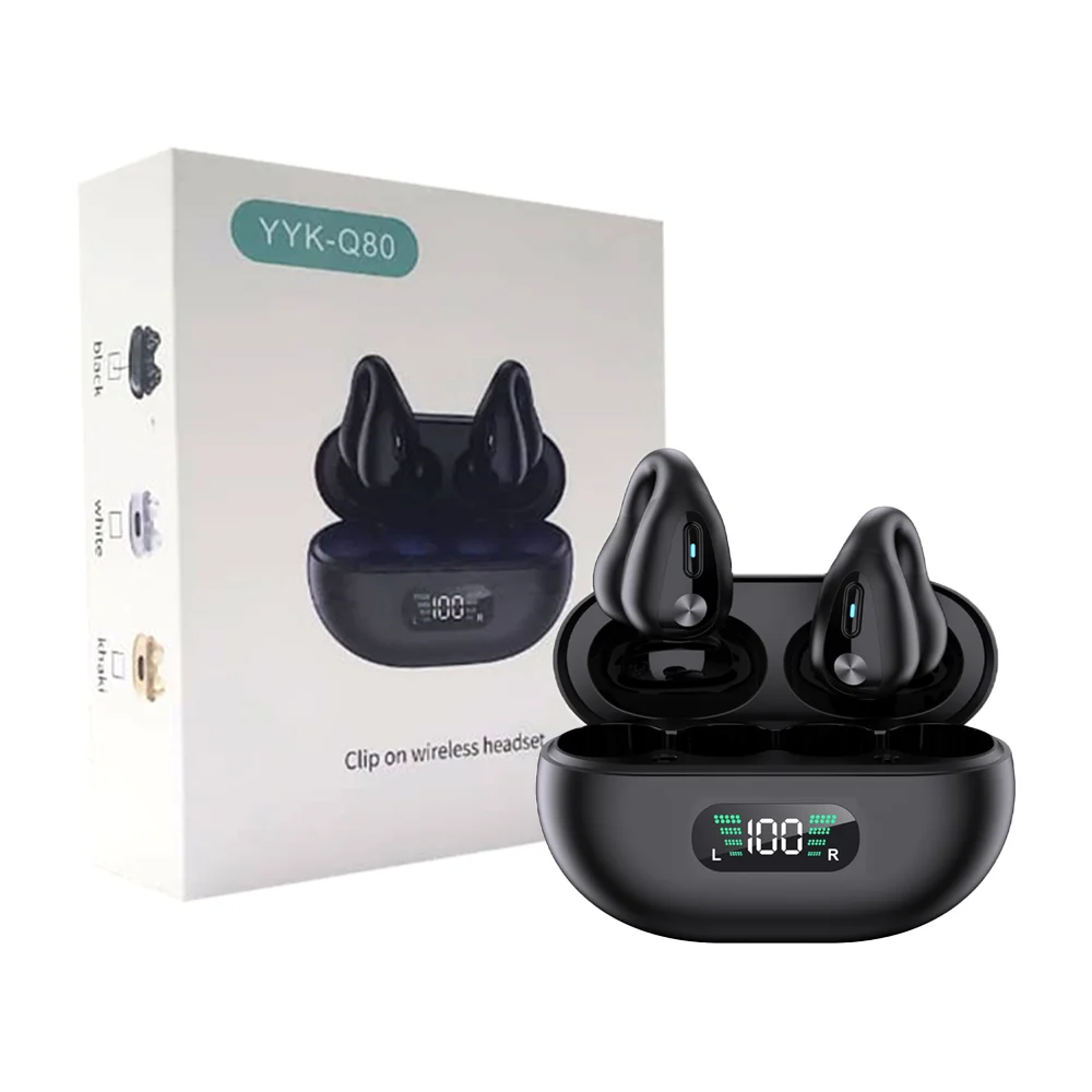 Audífonos inalámbricos bluetooth 5.3 tipo oreja con estuche de carga, variedad de colores / yyk-q80