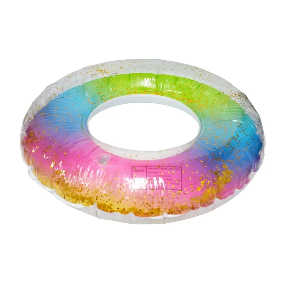 Salvavidas inflable de 90cm multicolor con lentejuelas / swimming ring / yyq-159