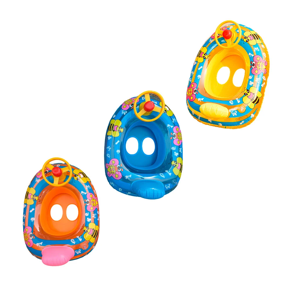 Salvavidas inflable infantil con asiento, volante y estampado de stitch o abejas y mariposas, 70cm, variedad de colores / yyq-271
