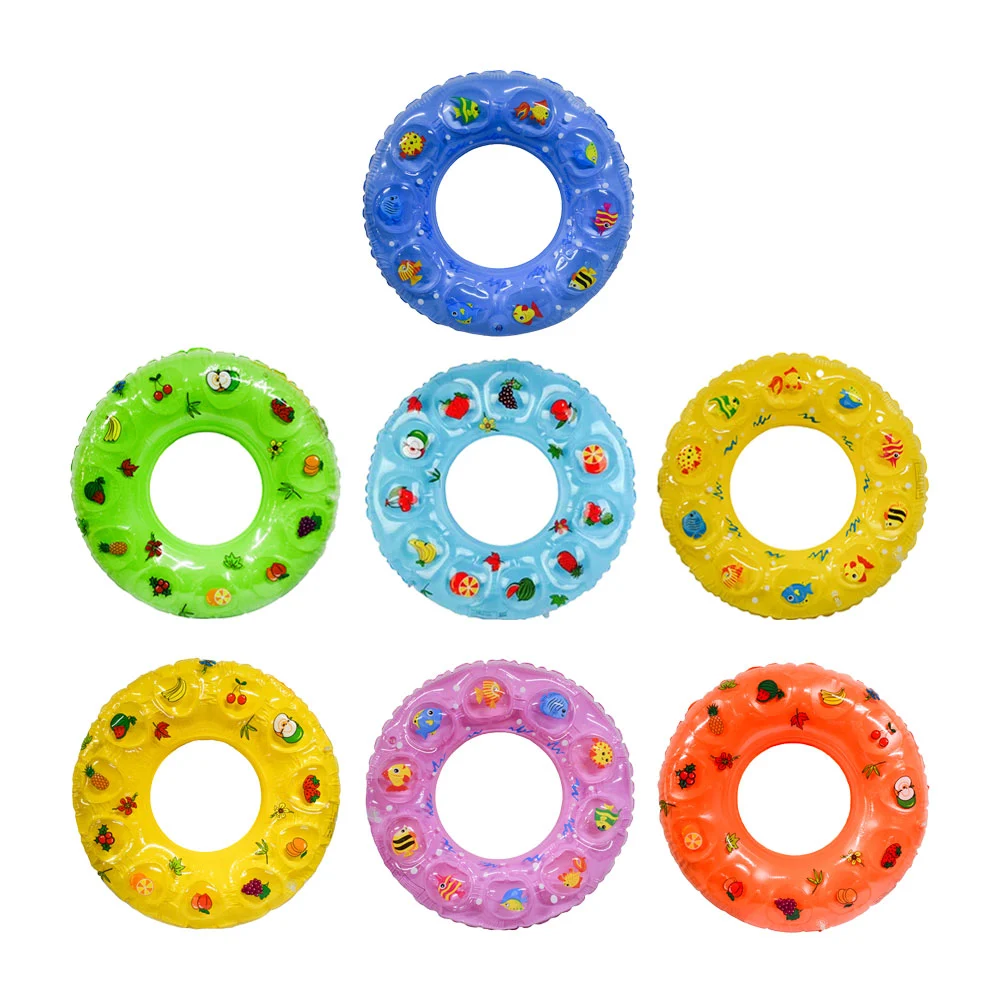 Salvavidas inflable con estampado de frutas o peces, 90cm, variedad de colores / swimming ring / yyq-285