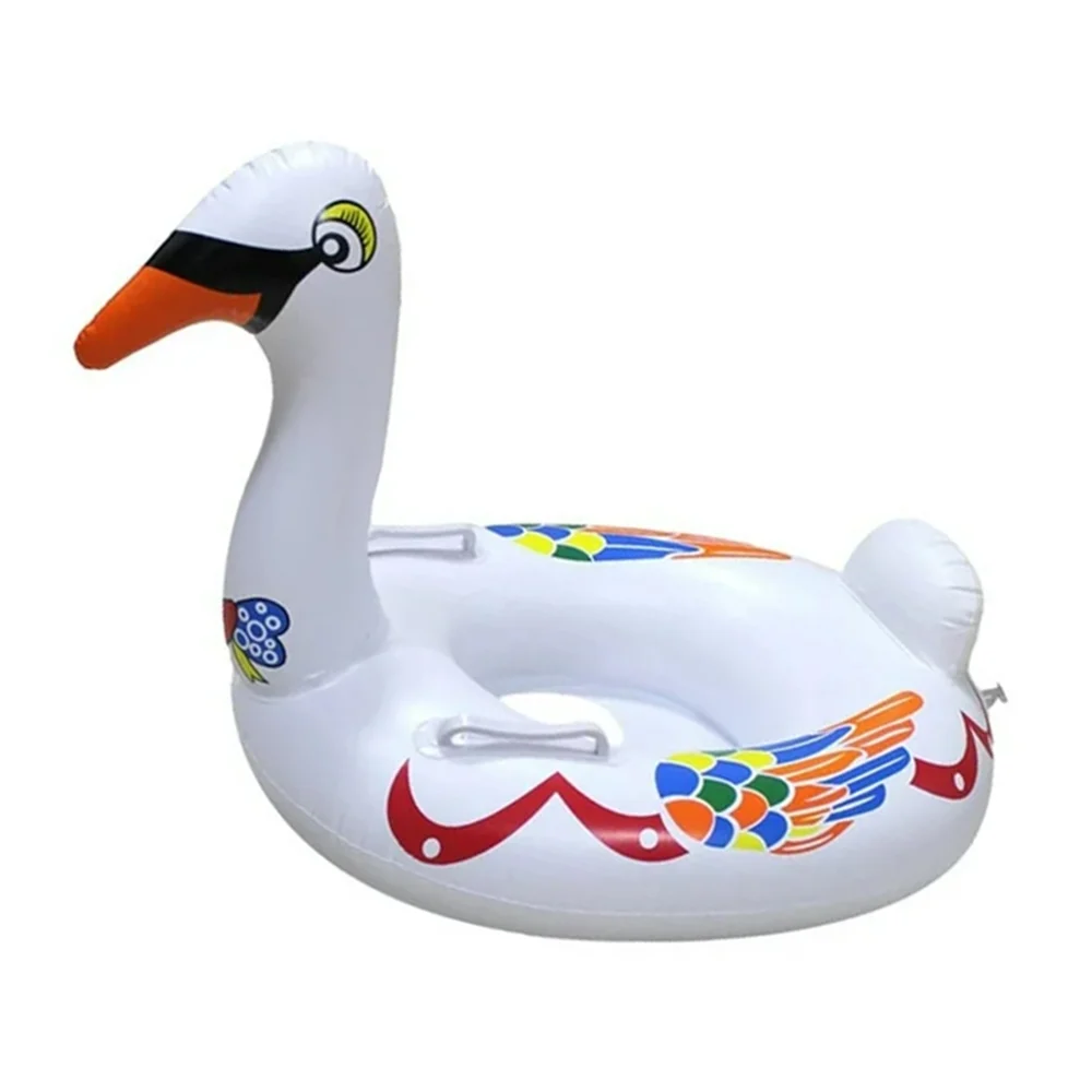 Salvavidas inflable con forma de cisne para bebé con asas, 75cm / baby boat / yyq-289