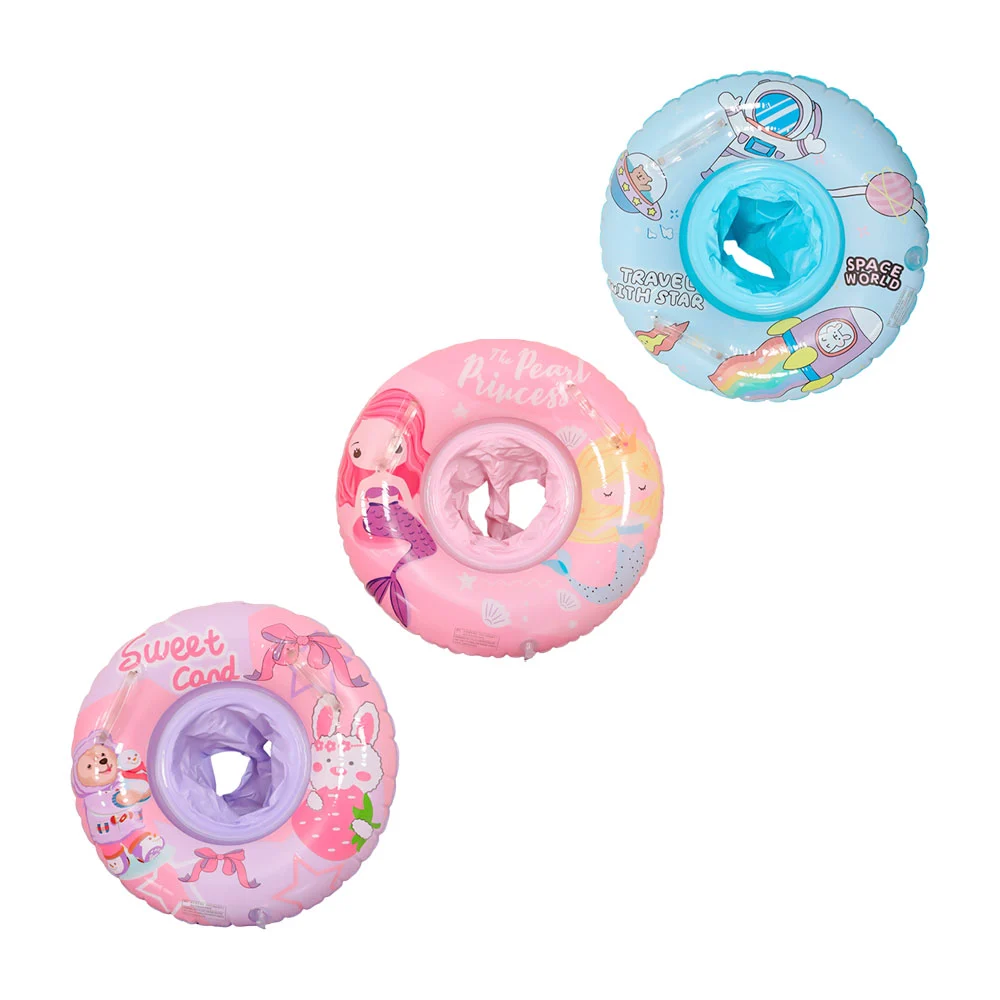 Salvavidas inflable dona con estampado de unicornio y sirena + asas, 60cm / swimming ring / yyq-295