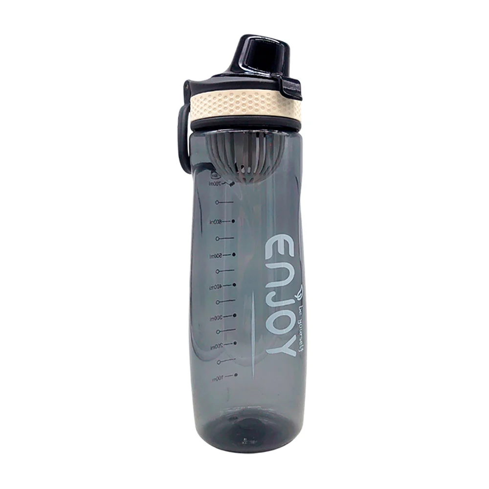 Botella cilíndrica de plástico transparente con filtro para bebidas, asa, medidor de ml, con capacidad de 700ml, variedad de colores / be yourself enjoy
