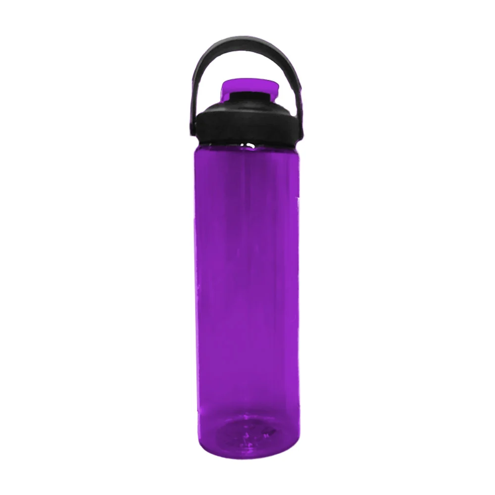 Botella cilíndrica de plástico translúcido con capacidad de 750ml y asa, variedad de colores / z-04