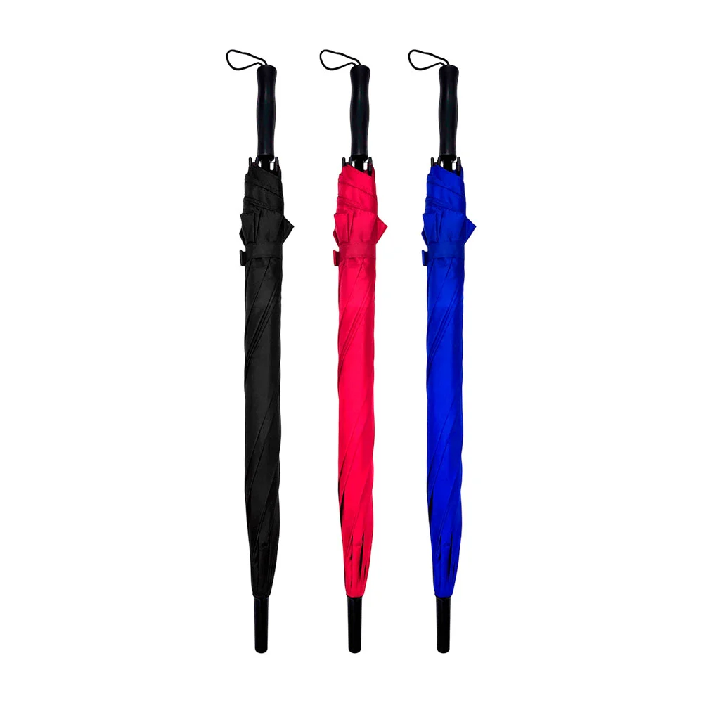 Paraguas plegable mediano en color liso con mango ergonómico y correa, variedad de colores / zbcs433