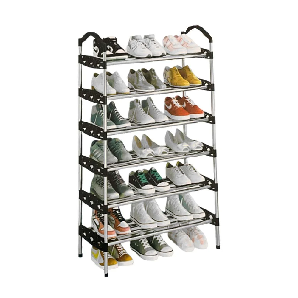 Organizador zapatero metálico armable multifuncional de 6 niveles, 116x43cm / simple shoe rack