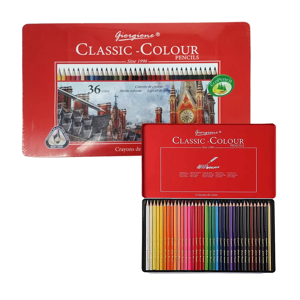 Estuche con 36 colores de madera profesionales / classic-colour / crayons de color / ze-1541