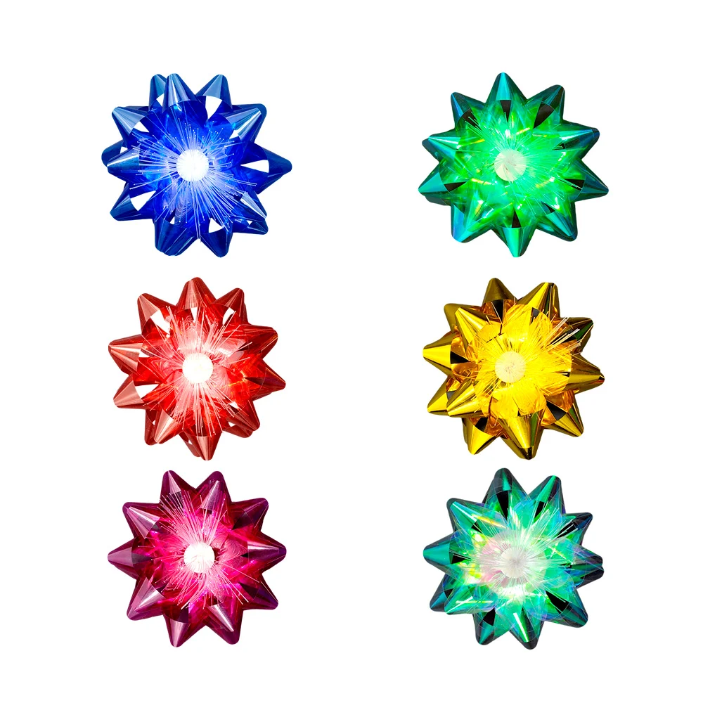 1pza Moño pequeño led con lámpara tipo fibra óptica y luz rgb, 6cm, variedad de colores / lr44
