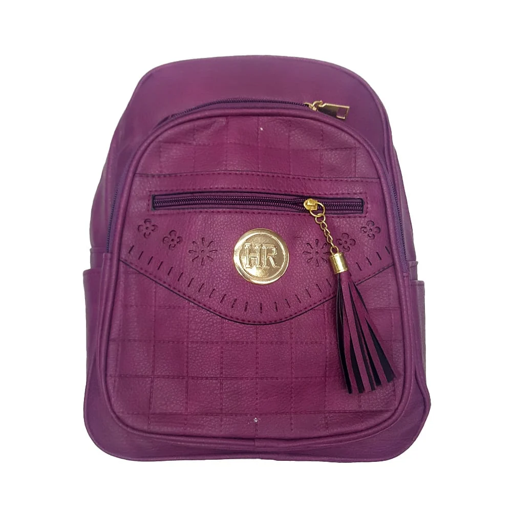 Mochila hr de piel con diseño tipo perforador de flores y decoración de motita colgante, variedad de colores / zf-9515