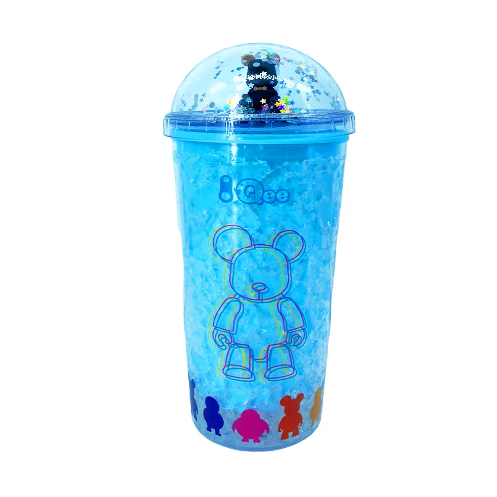 Vaso de acrílico con luces + tapa con diseño de oso / zj-122