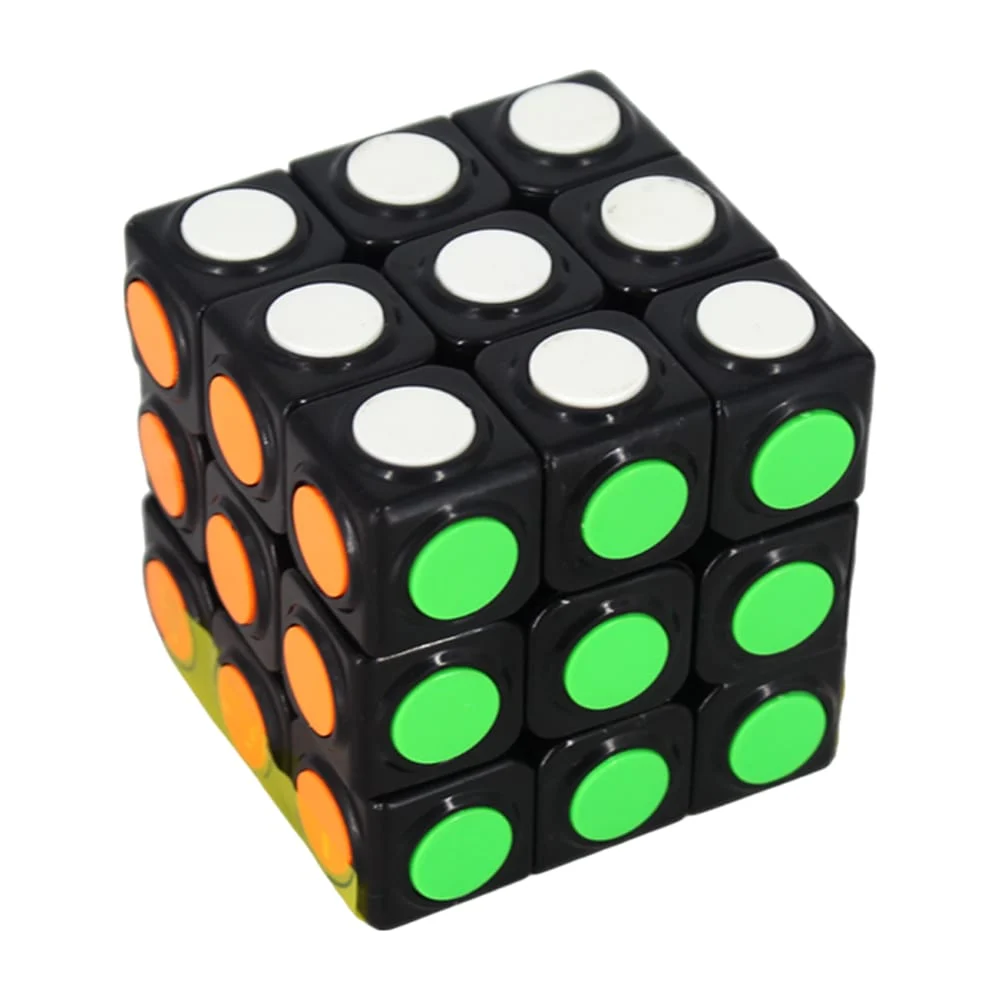 Cubo rubik 3x3 con 6 caras, bordes negros y lunares de colores / zj-1435