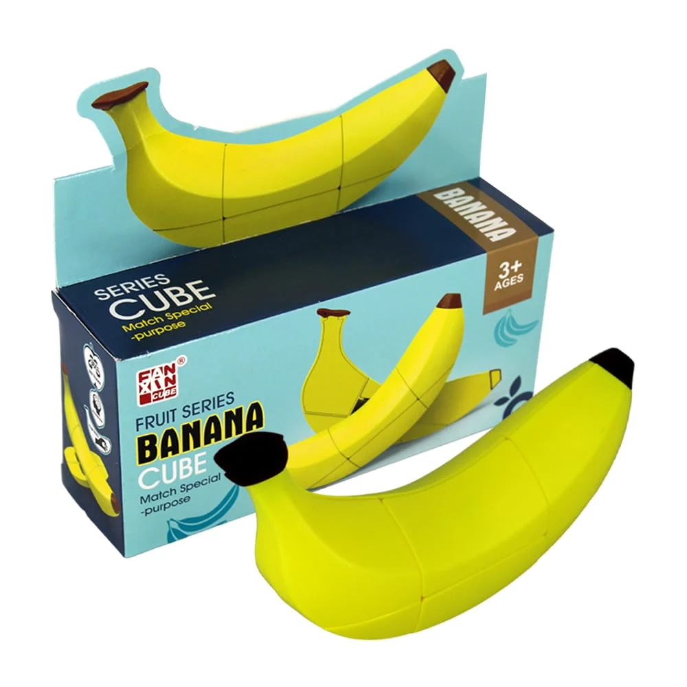 Rompecabezas de cubos rubik mágicos 3x3 con diseño de banana / banana cube /zj-1447