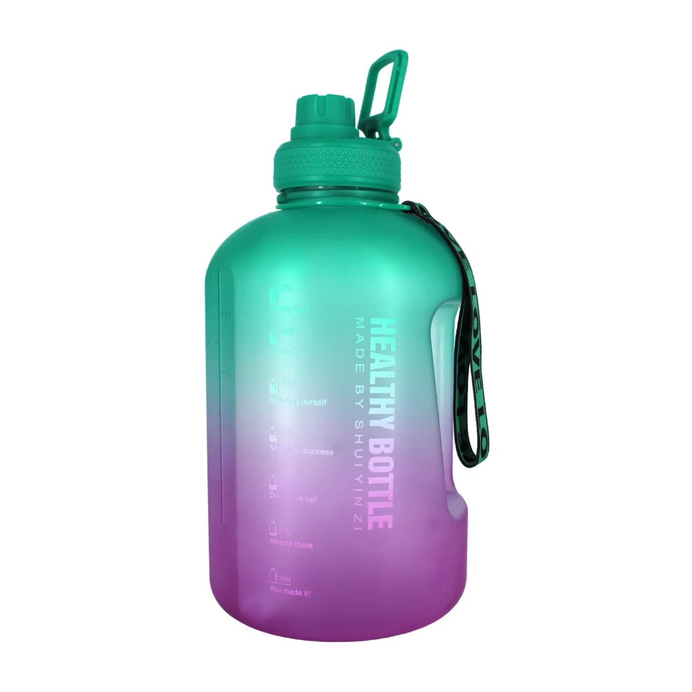 Botella garrafón healthy bottle bicolor con frases motivacionales y capacidad para 2200ml, variedad de colores / zj-180