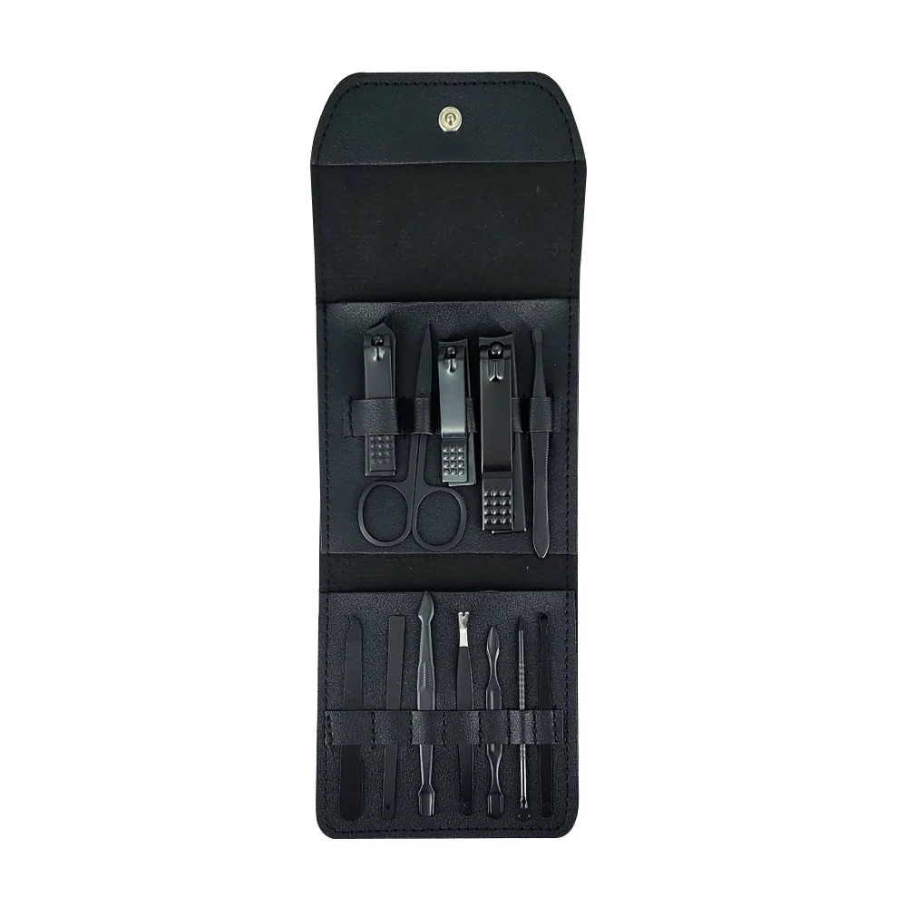 Kit estuche de cuidado personal, manicure y pedicure con 12 pzas, variedad de colores / xmr-19