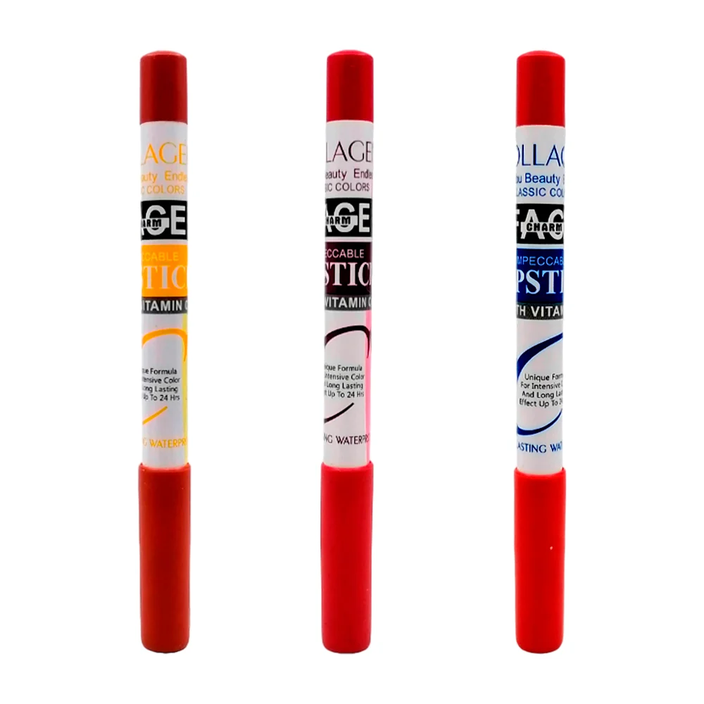 1pza Lápiz delineador de larga duración con vitamina c y colágeno para los labios, variedad de colores / collagen / face charm / impeccable lipstick / zm002