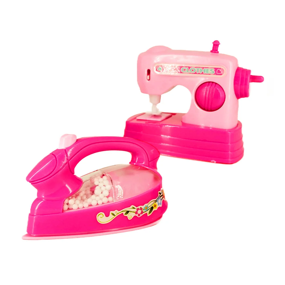 Set infantil con máquina de coser y plancha para ropa de pilas / household set