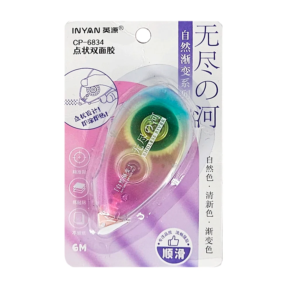 Dispensador de cinta decorativa con estampado de puntos, 6m / inyan / cp-6834