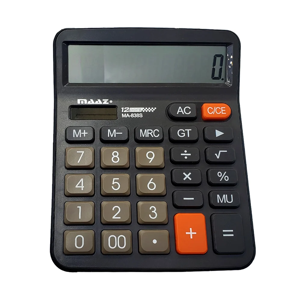 Calculadora electronica maaz de 12 digitos, solar y de pilas / ma-838s