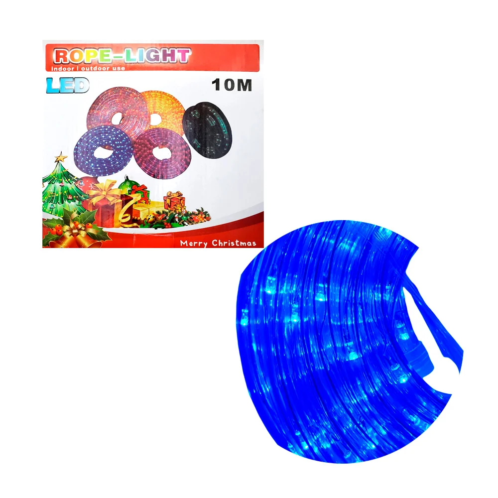 Manguera transparente de luz led en tono azul con 10m / rope-light / zqf-fm552
