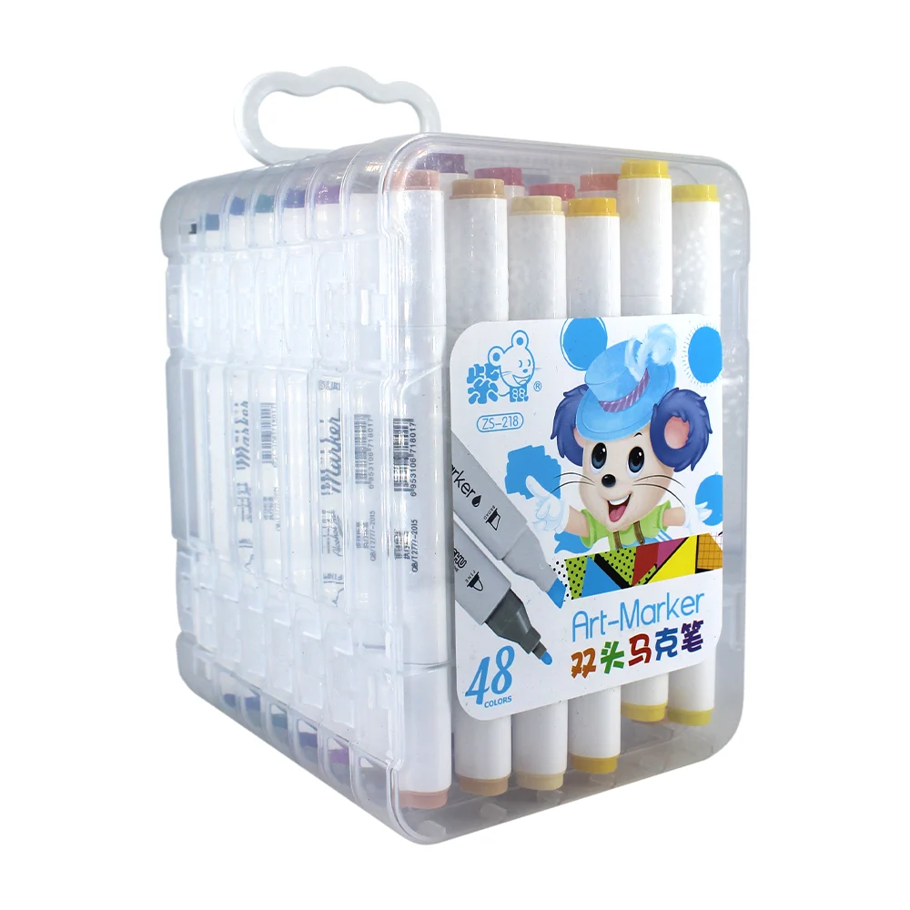 Estuche con 48 marcadores plumones dobles / art-marker c-232-12 / 218-48