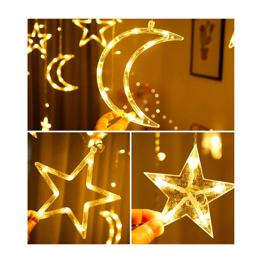 Guirnalda led cálida con diseño de est...
