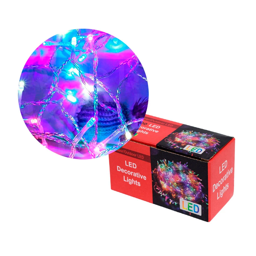 Serie de cable transparente con 100 luces navideñas multicolor buytiti / zsd-027