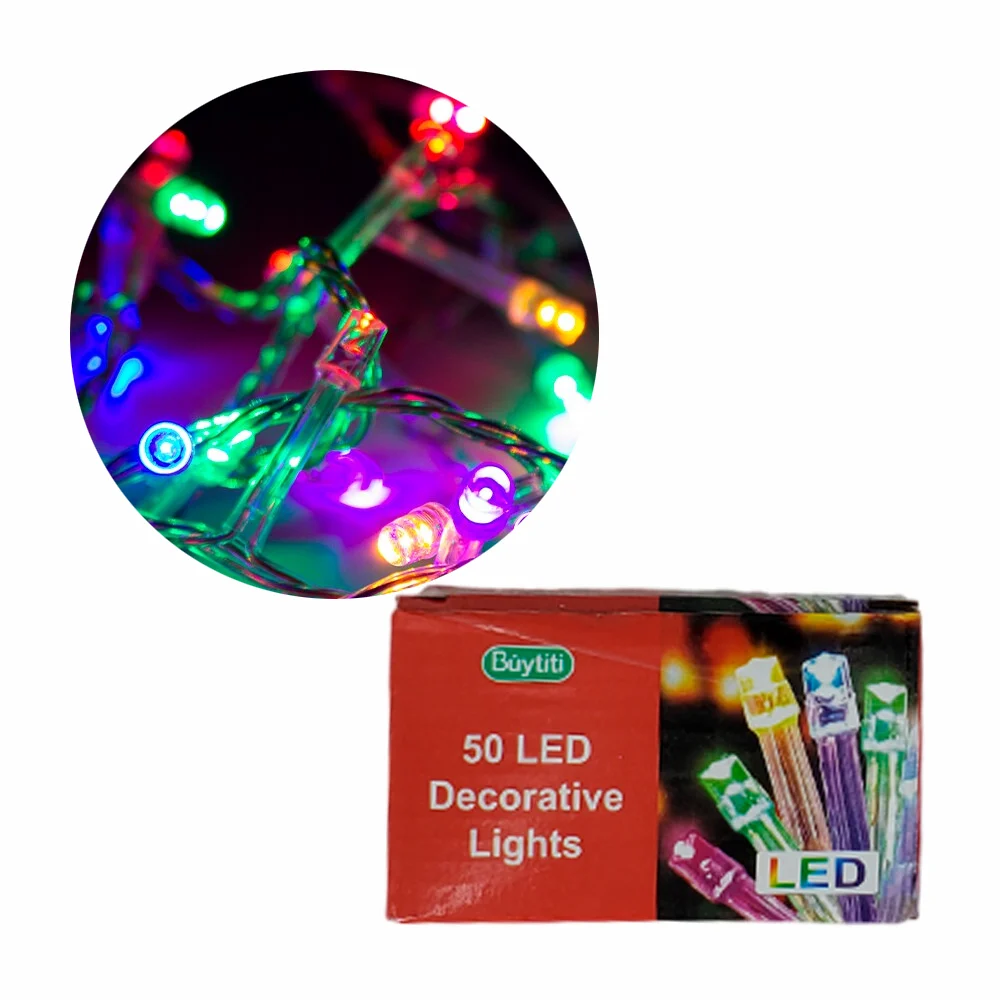 Serie de cable transparente buytiti con 50 luces led en tono multicolor / zsd-031