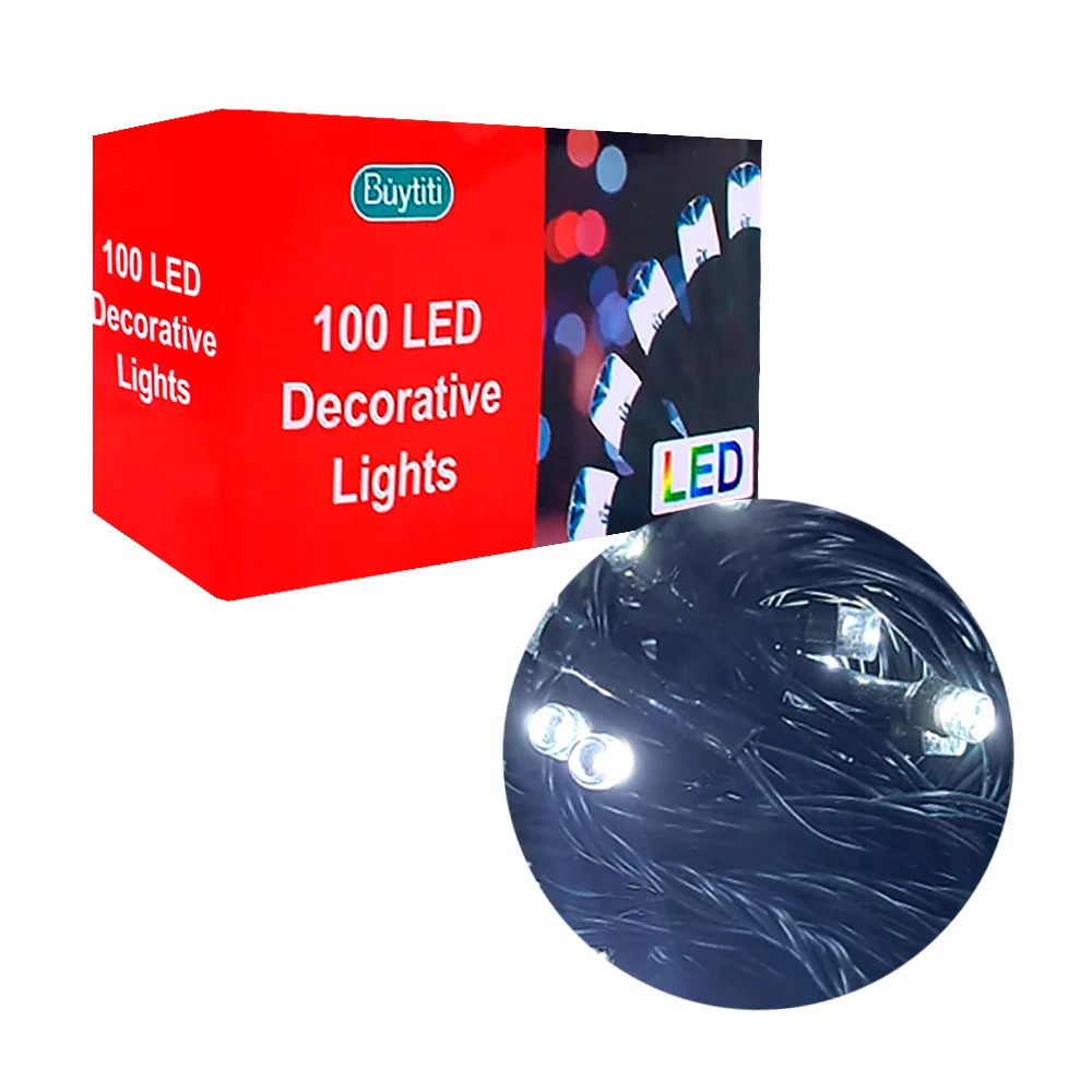 Serie de cable negro buytiti con 100 luces led blancas / zsd-059