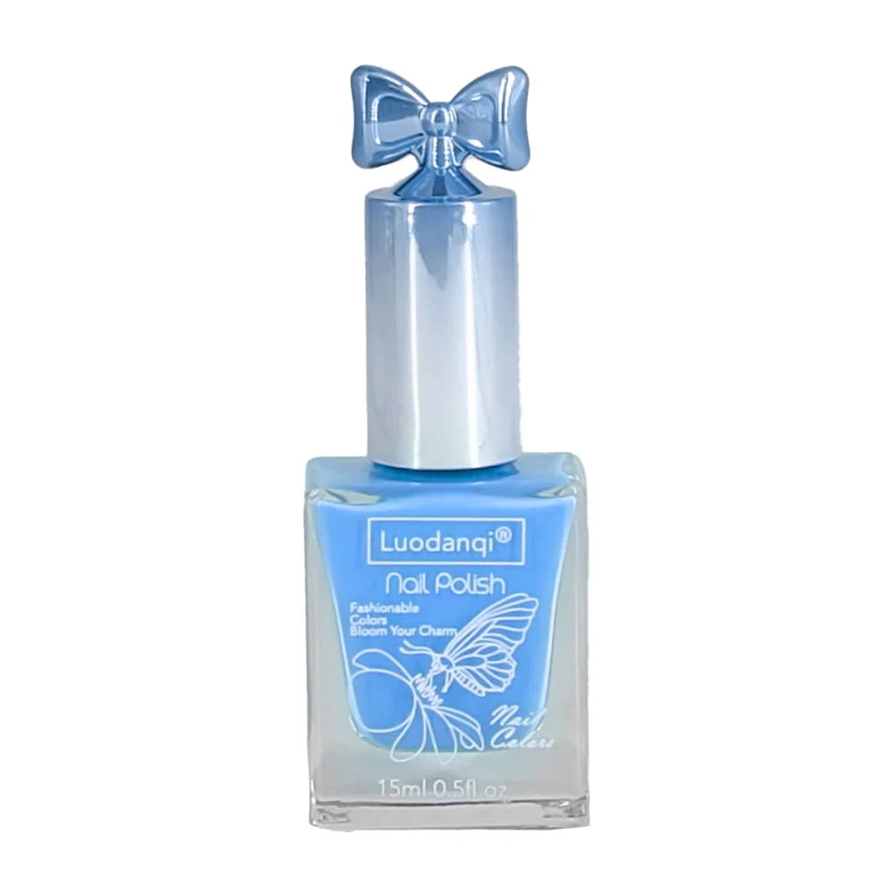 1pza Esmalte para uñas + tapa bicolor con moño, 15ml, variedad de colores / luodanqi / zxq02338