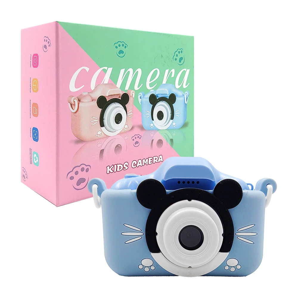 Mini cámara infantil con funda diseño de ratón, pantalla de 2 pulgadas y 1080p, variedad de colores / kids camera