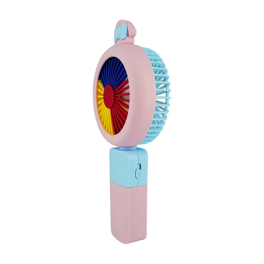 Ventilador de mano recargable con mini figura de hello kitty sanrio y aro de luz, 20cm + cable de carga usb-tipo c, variedad de colores y modelos / mini fans / hq66-25 / fs-4016