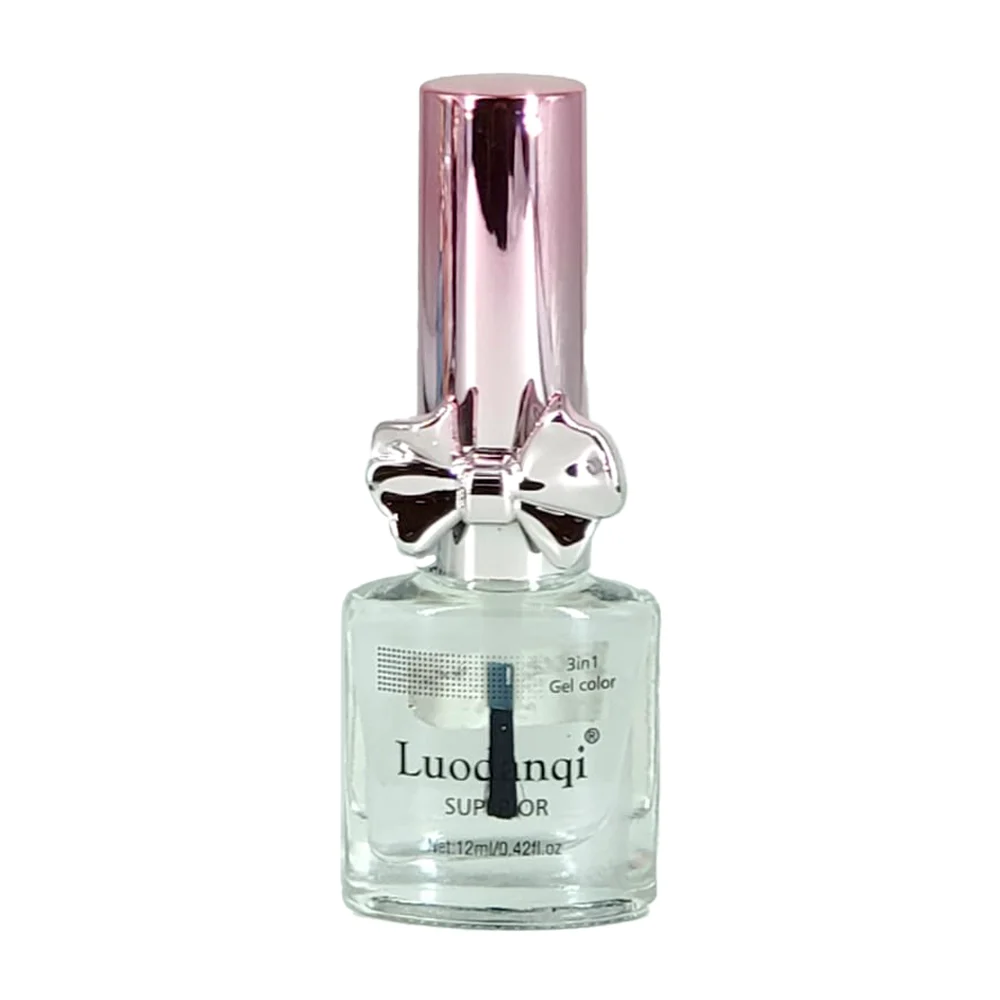 1pza Esmalte para uñas + tapa bicolor con moño, 12ml, variedad de colores / luodanqi / zxq02340
