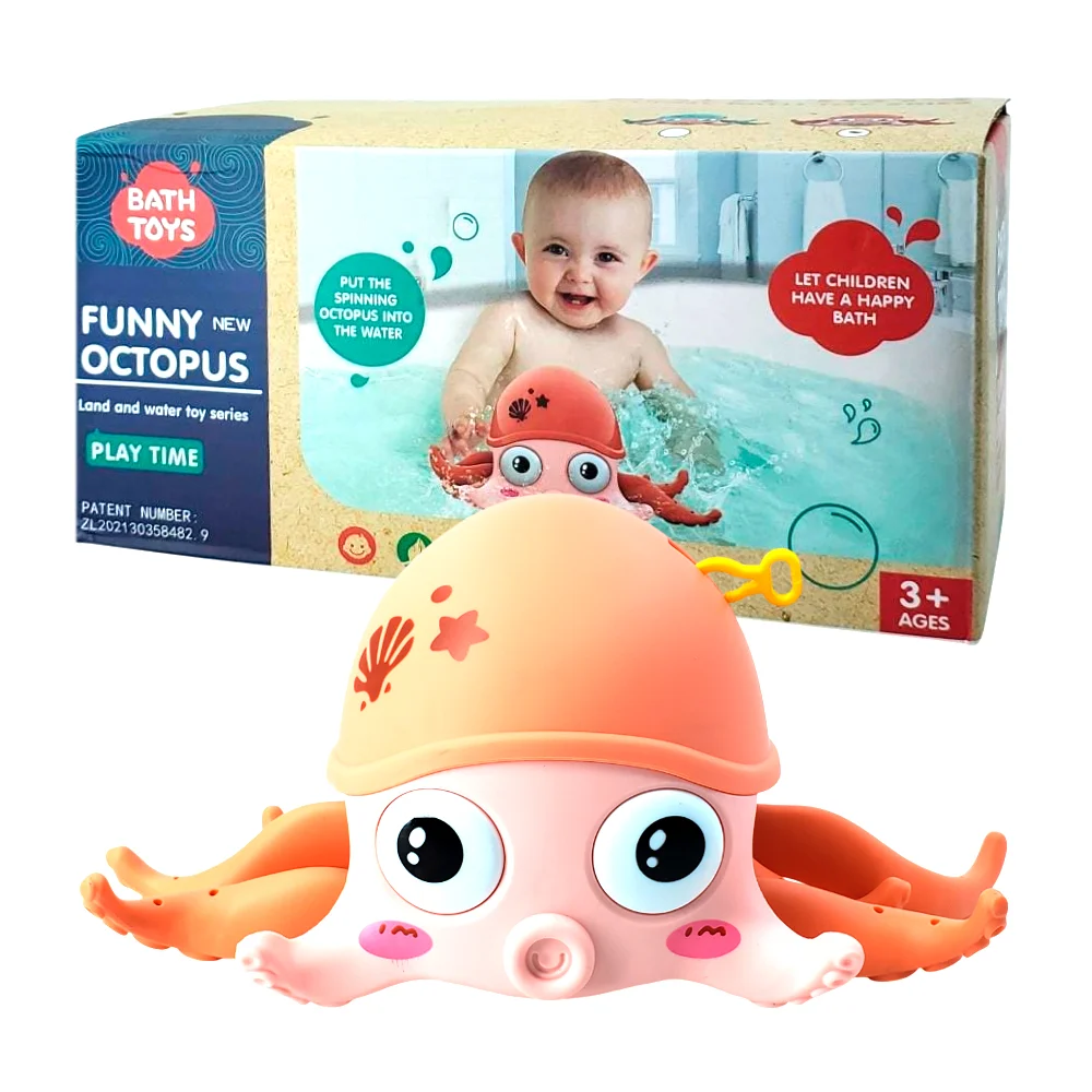 Pulpo de juguete móvil, con función de cuerda ideal para el baño, variedad de colores / bath toys