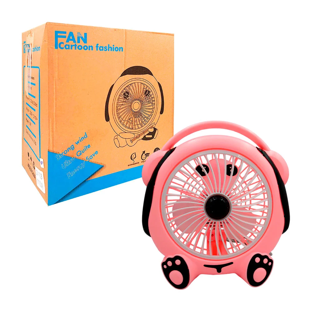 Ventilador de plástico infantil con diseño de perro, 3 aspas y 2 velocidades / fan cartoon fashion / zy-183