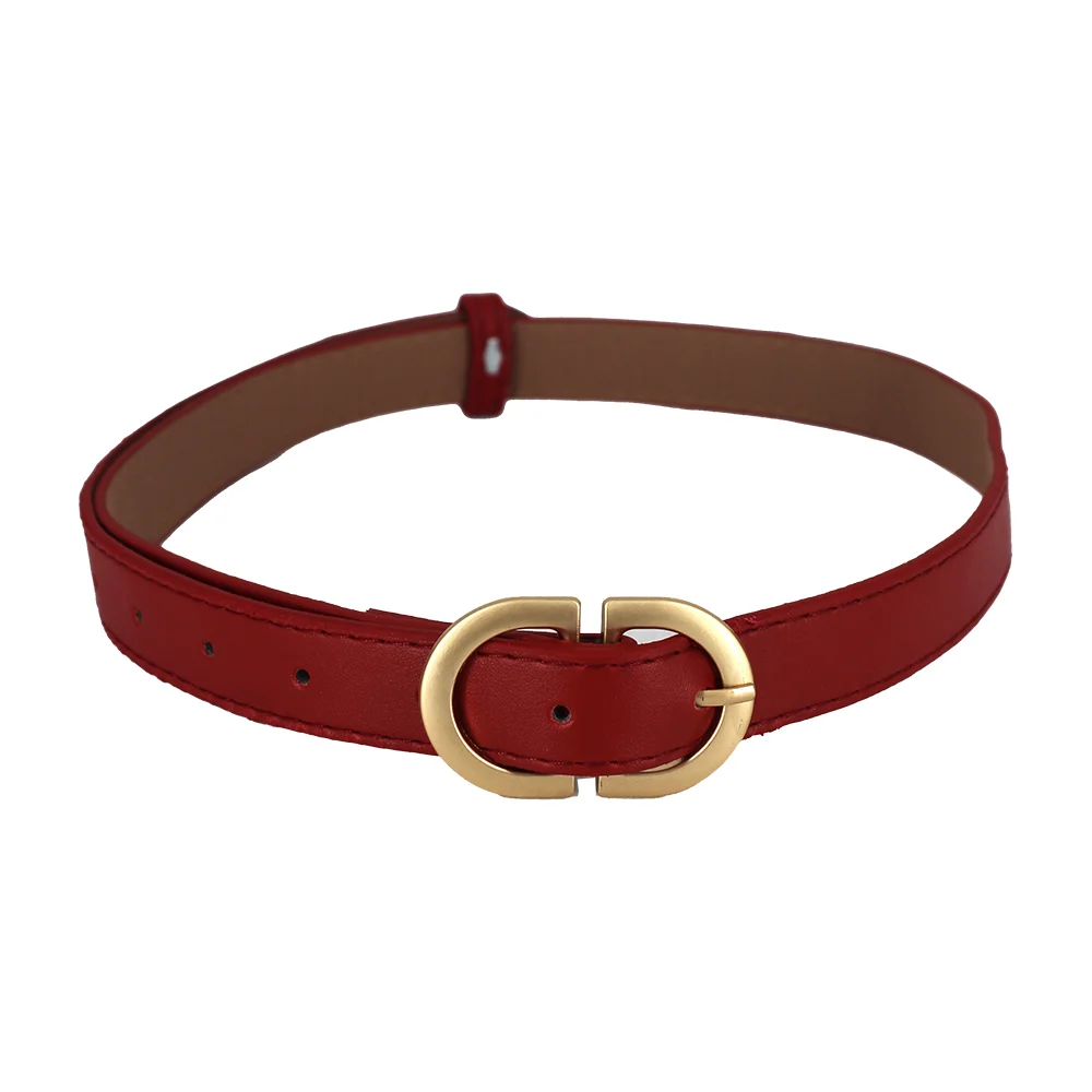 1pza Cinturón de piel sintética con 3cm de grosor, hebilla de metal y orificios ajustables para dama, variedad de colores / zy-belt02