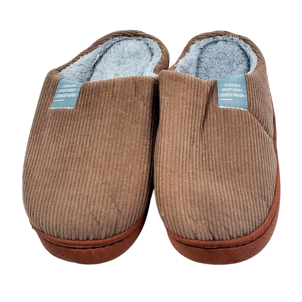 Par de pantuflas afelpadas tipo metedera con suela flexible y diseño liso para caballero, variedad de tallas y modelos / zy-csp439b