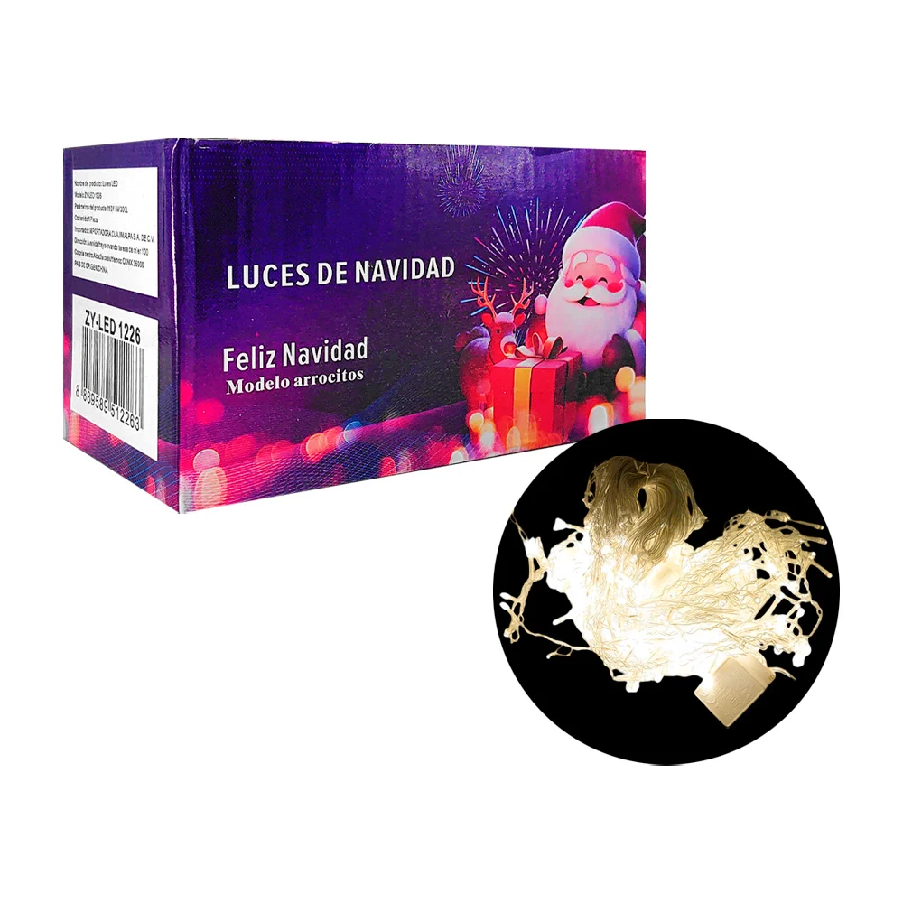 Serie de luces cálidas con diseño tipo cascada para decoración de navidad 5m, 300l / luces de navidad