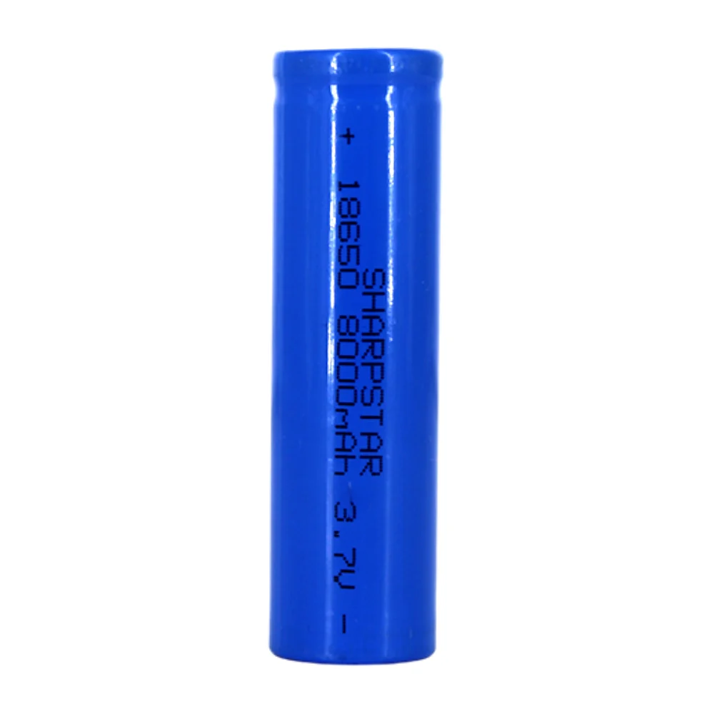 1pza Pila / batería recargable azul 18650 con capacidad de 8000mah y 3.7v / sharpstar / zy-sha18650