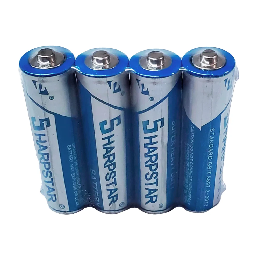 Blíster con 4 baterías sharpstar doble a multifuncionales / pilas aa sharpstar r6 de 1.5v / battery / um-3 / zy-sha-blueaa