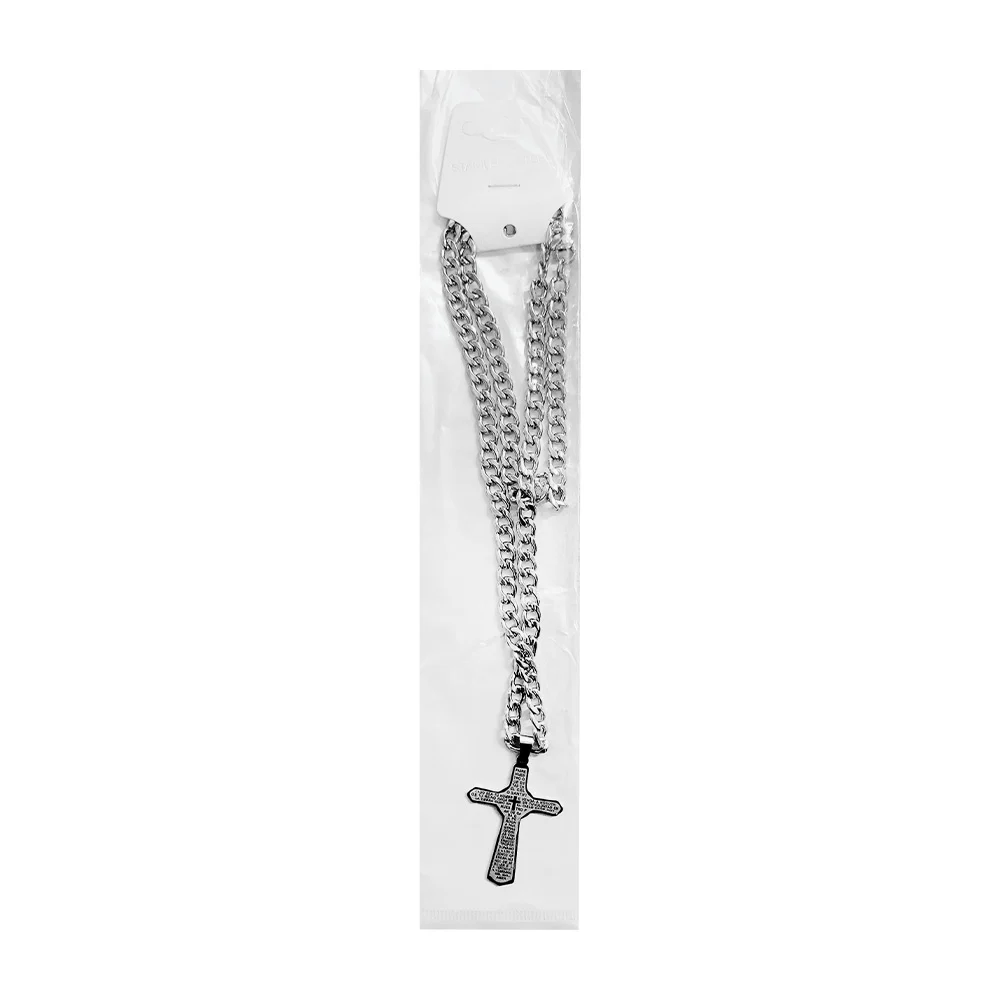 Paquete con 12 cadenas de acero inoxidable y dije plateados, variedad de diseños / zxp1232