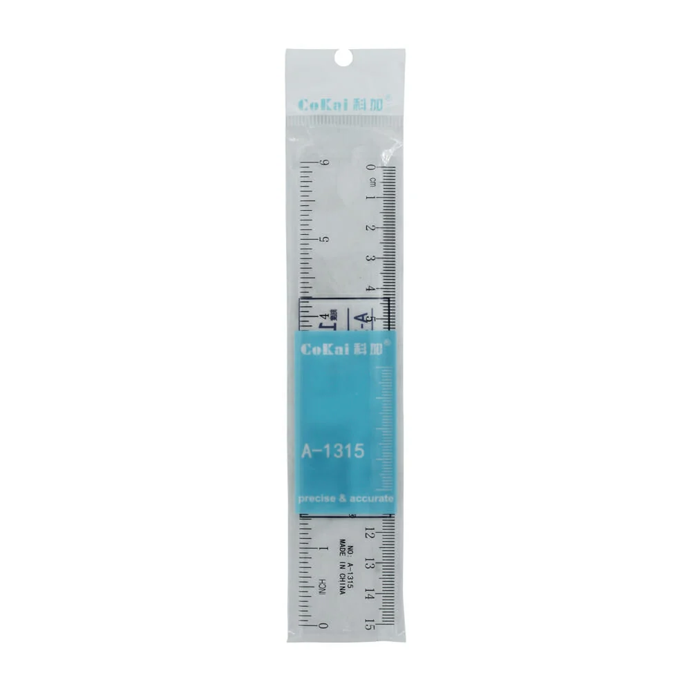 1pza Regla transparente de plástico cokai 15cm / a-1315