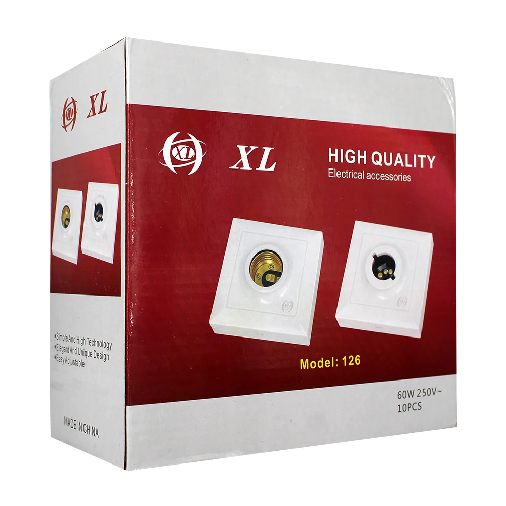1pza Socket con diseño cuadrado, 60w-250v, 8x8cm / a126